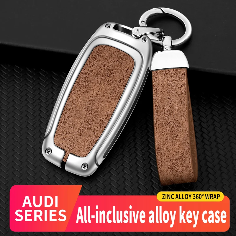 

Alloy And Leather Car Key Case Cover Shell For Audi A1 A3 8V A4 B8 B9 A5 A6 C7 A7 A8 Q3 Q5 Q7 S4 S6 S7 S8 R TT Accessories