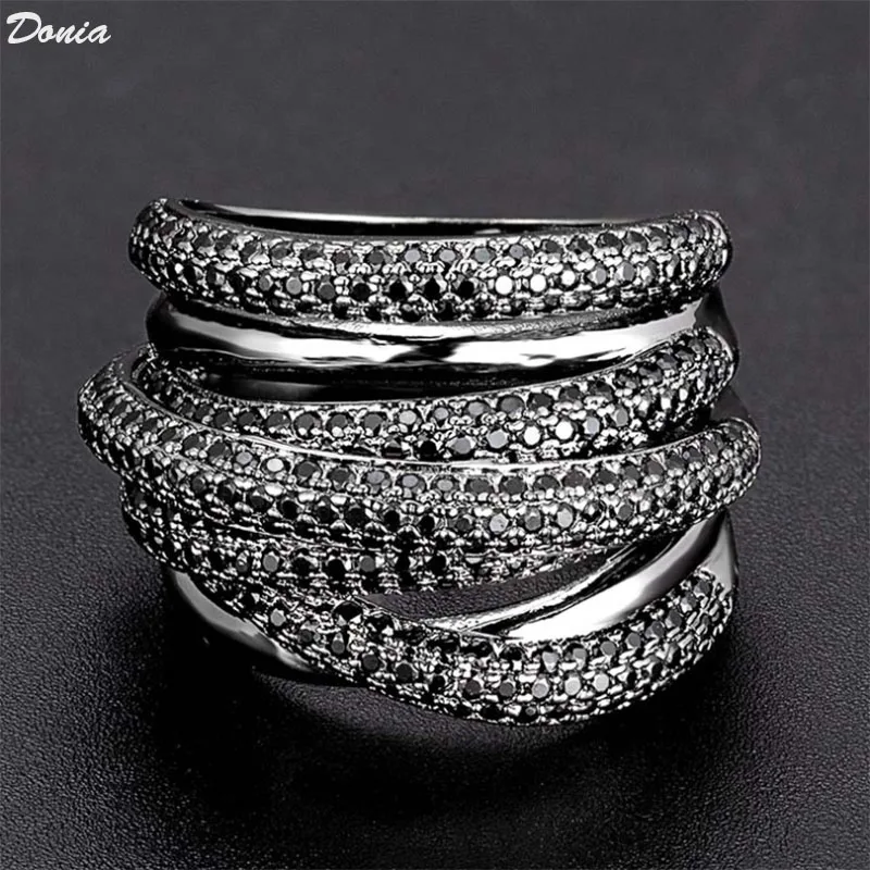 Donia jewelry european and american fashion multilayer volumetric ring high quality micro inlaid AAA zircon exaggerated jewelry