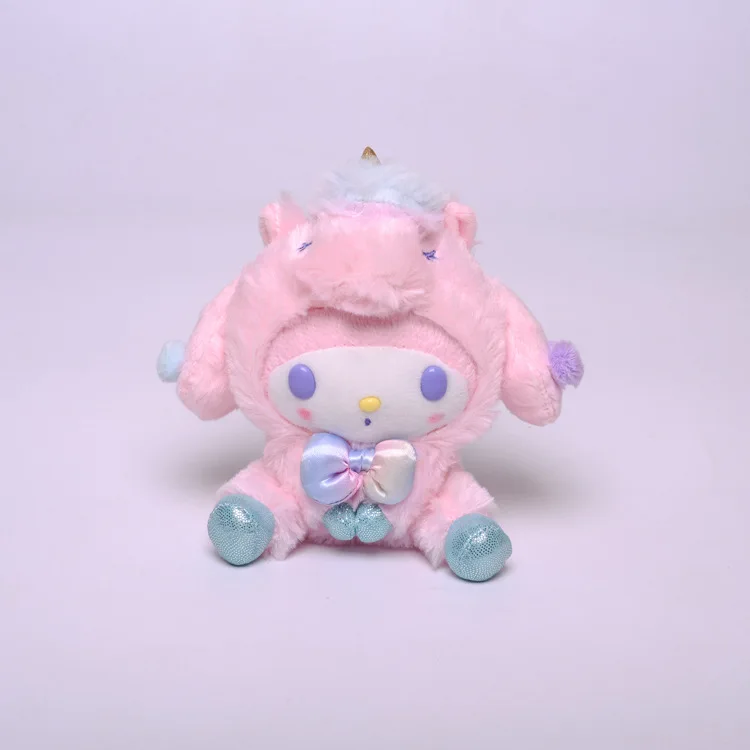 

Sanrio мой мелодия милый крест одевание Единорог моделирование плюшевая игрушка кукла Kawaii мягкая детская подвеска рюкзак пушистый брелок