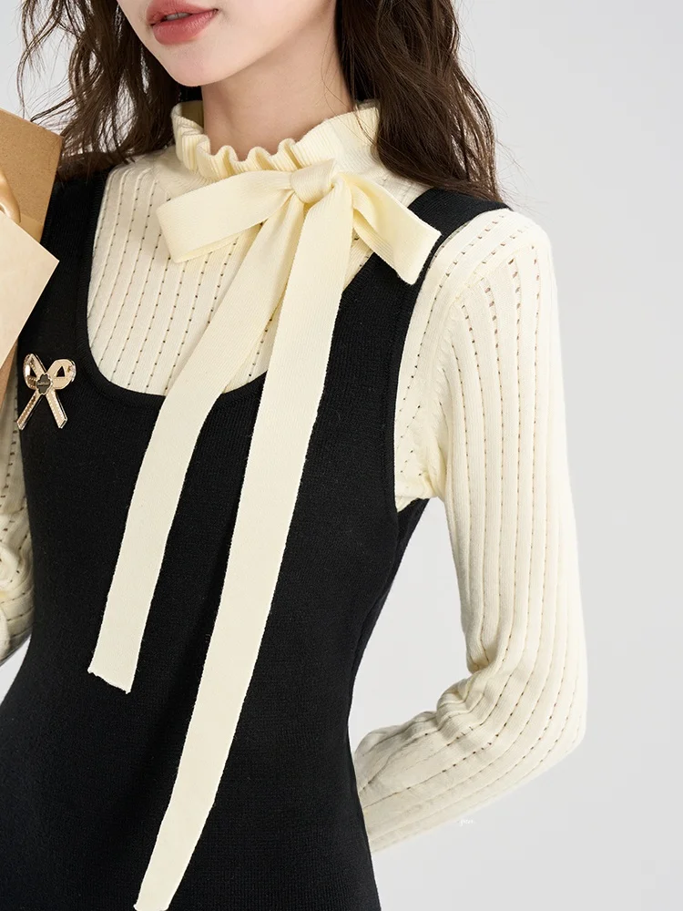 Лето Is Not Late Французское трикотажное платье-футляр Slim fit Base Inner Wear Юбка Детское