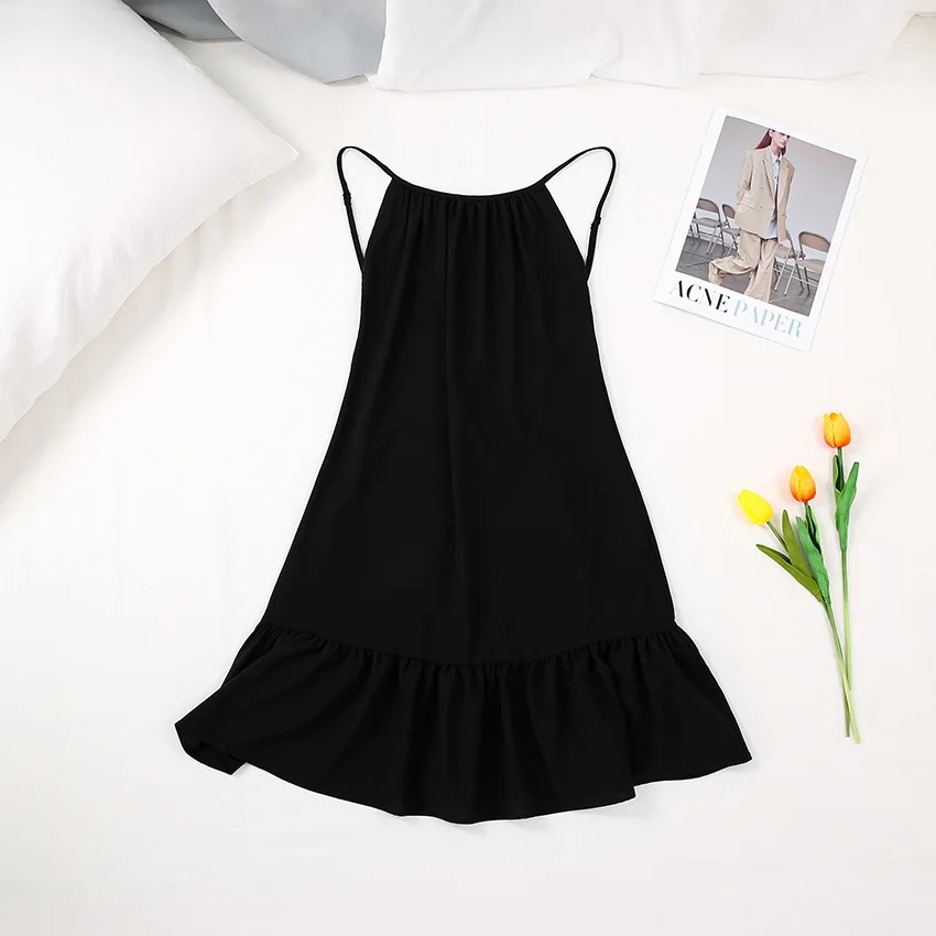 Women Summer Pajamas Dress Polyester Breathable Soft Comfortable Dress For Home Wear Sexy Pijamas Pyjamas European Women Dress