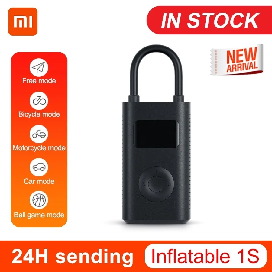 

2022 Xiaomi Mi Mijia Electric Air Pump 1S Portable Digital Compressor Tire Pressure Detection Inflator Pump for Motorcycle Car