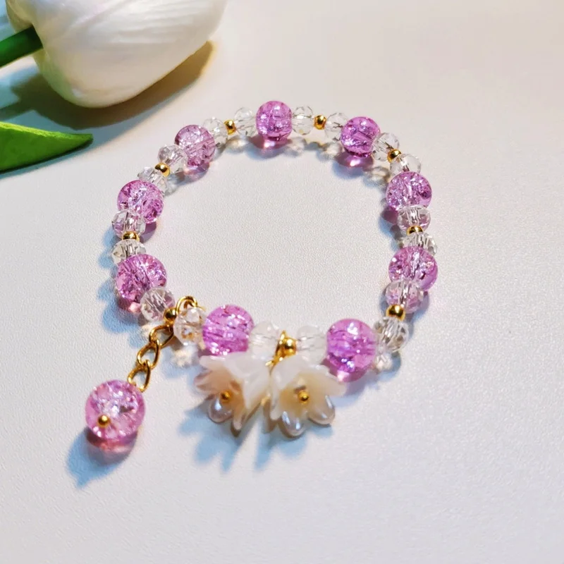 Браслет со стеклянными бусинами в виде попкорна