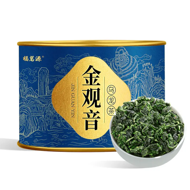 

Golden Guanyin Super Tea Golden Guitieguanyin New Oolong Tea Strong Flavor Canned 100g/ Can no tea pot