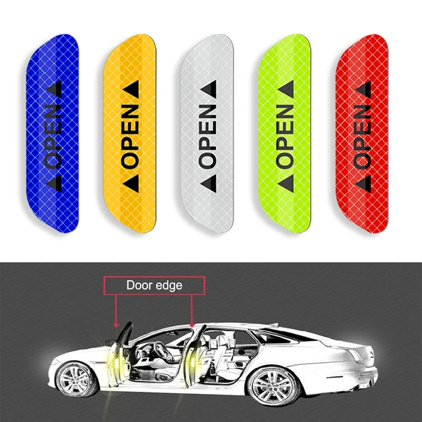 

Car Door Stickers DIY Car OPEN Reflective Tape For dacia duster mercedes w203 volvo xc60 Vesta renault megane peugeot 508