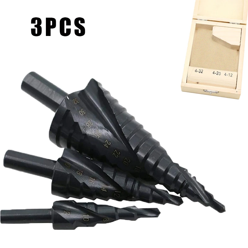 

Набор ступенчатых Сверл из быстрорежущей стали с кобальтом, 3 шт./компл., 4-32 мм, азот, высокоскоростная стальная спираль для открывания метал...