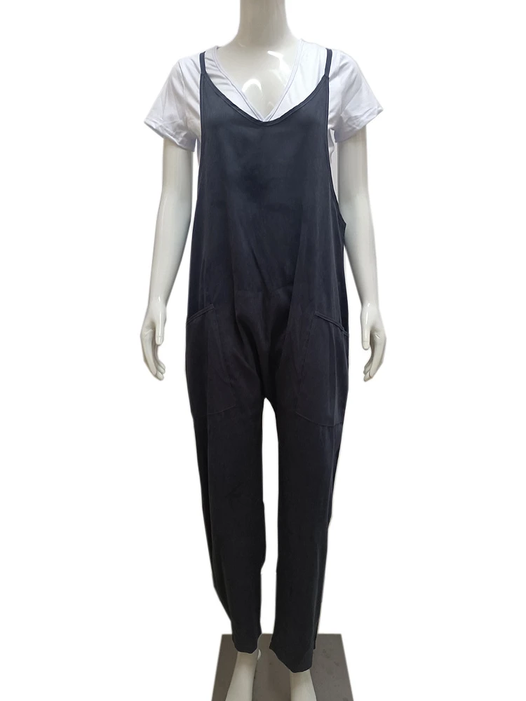 Casual Rompers Summer New in One Piece Fashion Cargo Pants Loose Jumpsuit Oversize Clothing Solid Trousers Jump Suits for Women