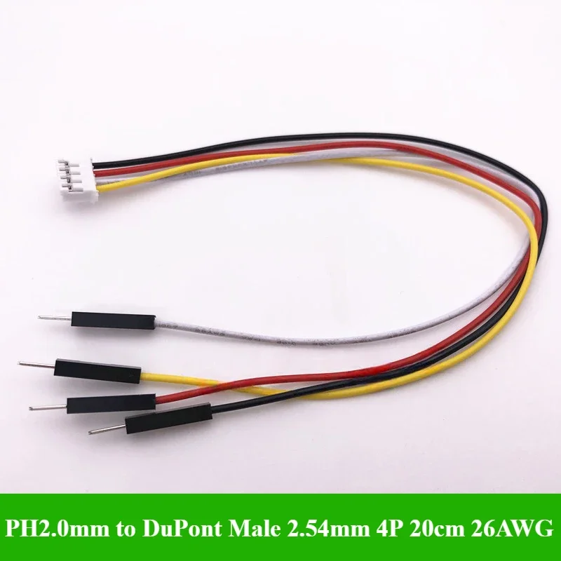 

PH2.0 клеммному проводу DuPont Male 2.54 PH2.0 мм 2/3/4/5/6P к 2,54 мм DuPont Male Head Разъем электронного кабеля 20 см 26AWG