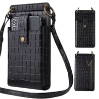 universal wallet case high quality 5 5 6 5 6 7 6 9 inch double check neck strap sleeve phone pouch lanyard cover gifts
