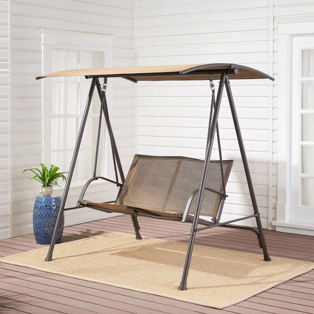 Steel Porch Swing - Tan