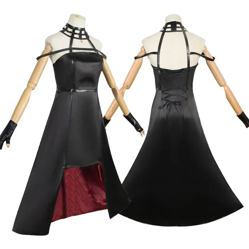 Костюм для косплея персонажа аниме шпион Икс парик черное платье костюм длинные