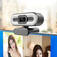 new hd 2k 1080p webcam mini computer pc web camera with ring light microphone for live broadcast video calling