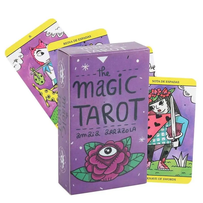 

Tarot Cards Oracle Cards Portable 78pcs Magic Psychological Oracle Deck Mysterious Divination Card Game for Men and Womwen