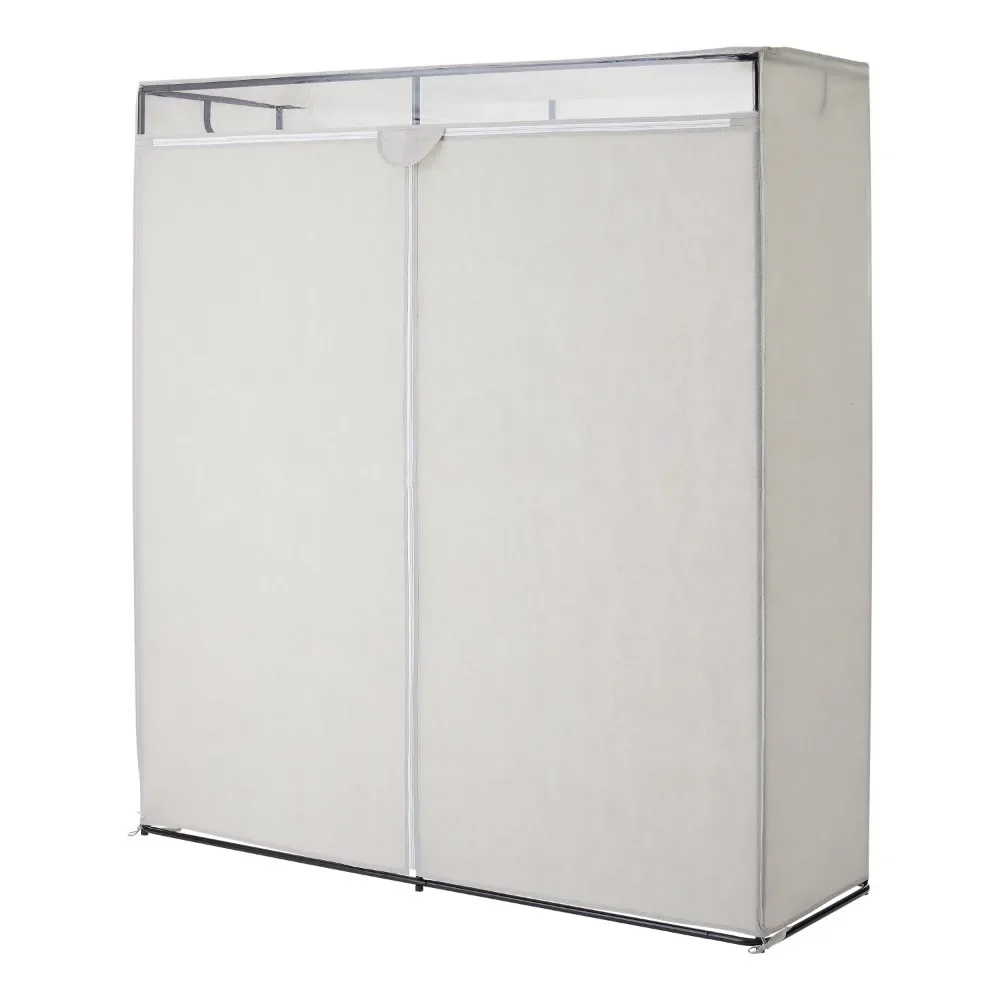 

Mainstays Single Tier Zippered Extra Wide Clothes Closet, 60", Grey Pumice