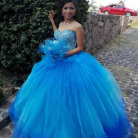 rhinestone crystal blue quinceanera dresses 2022 sweetheart tulle corset prom dress sweetheart vestidos de 15 a%c3%b1os robes de bal