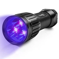 uniquefire super bright uv 395nm 3 leds black light flashlight ultraviolet light detector for invisible ink pens pet urine stain