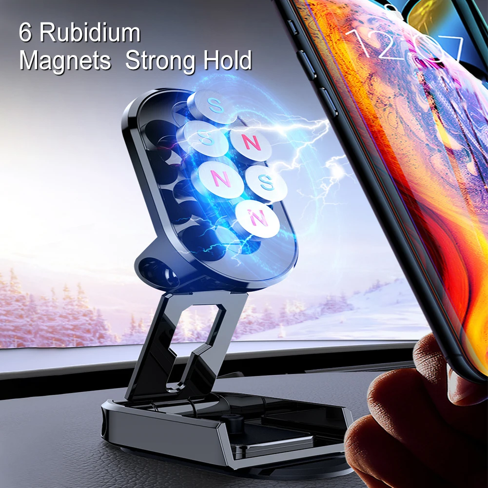 

Car Phone Holder Magnetic CellPhone Bracket Foldable 360-degree Rotatable GPS Phone Stand For Tesla Model 3 Y Car Accessories