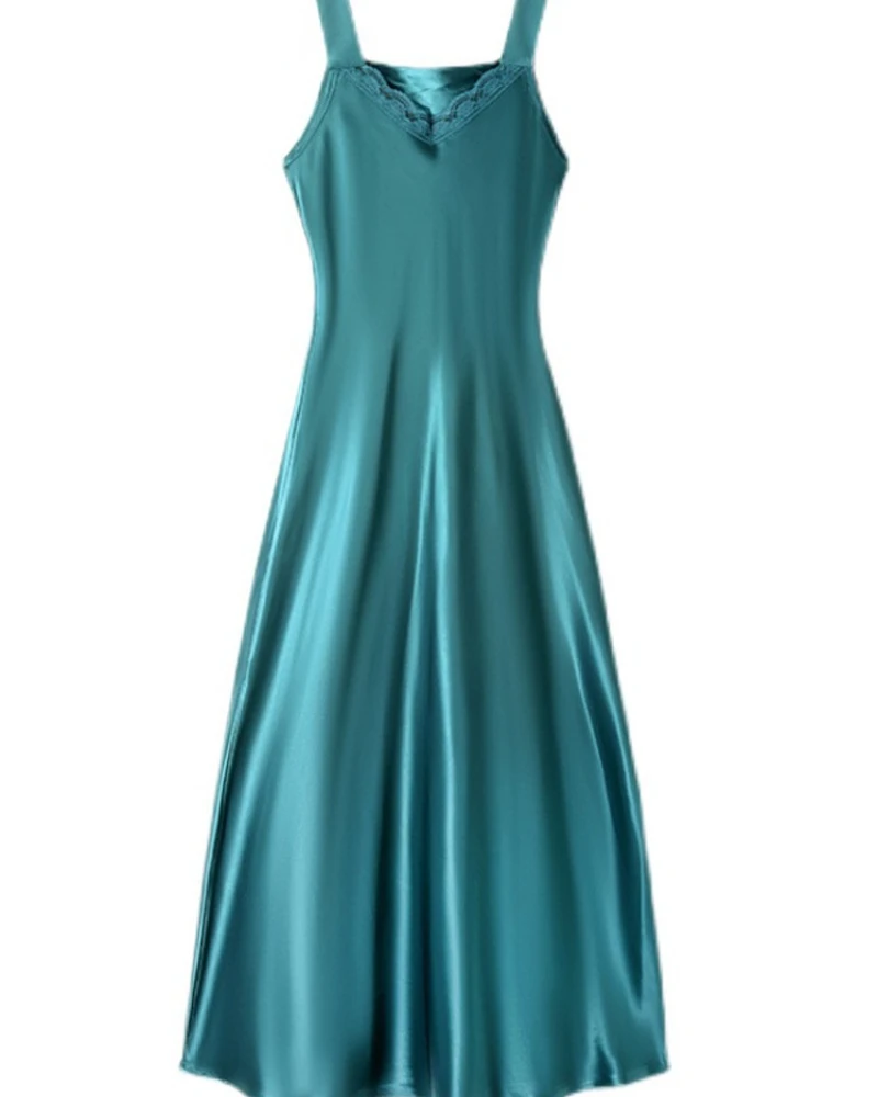 

Женское атласное платье на бретелях-спагетти, вечерний сексуальный сарафан средней длины без рукавов, весна-лето 2022