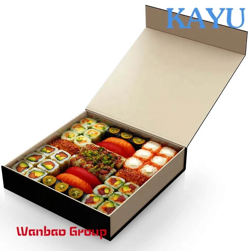 Professional Manufacturer Food Grade Sushi Packaging Box Sushi Takeaway Box With Magnet Closure