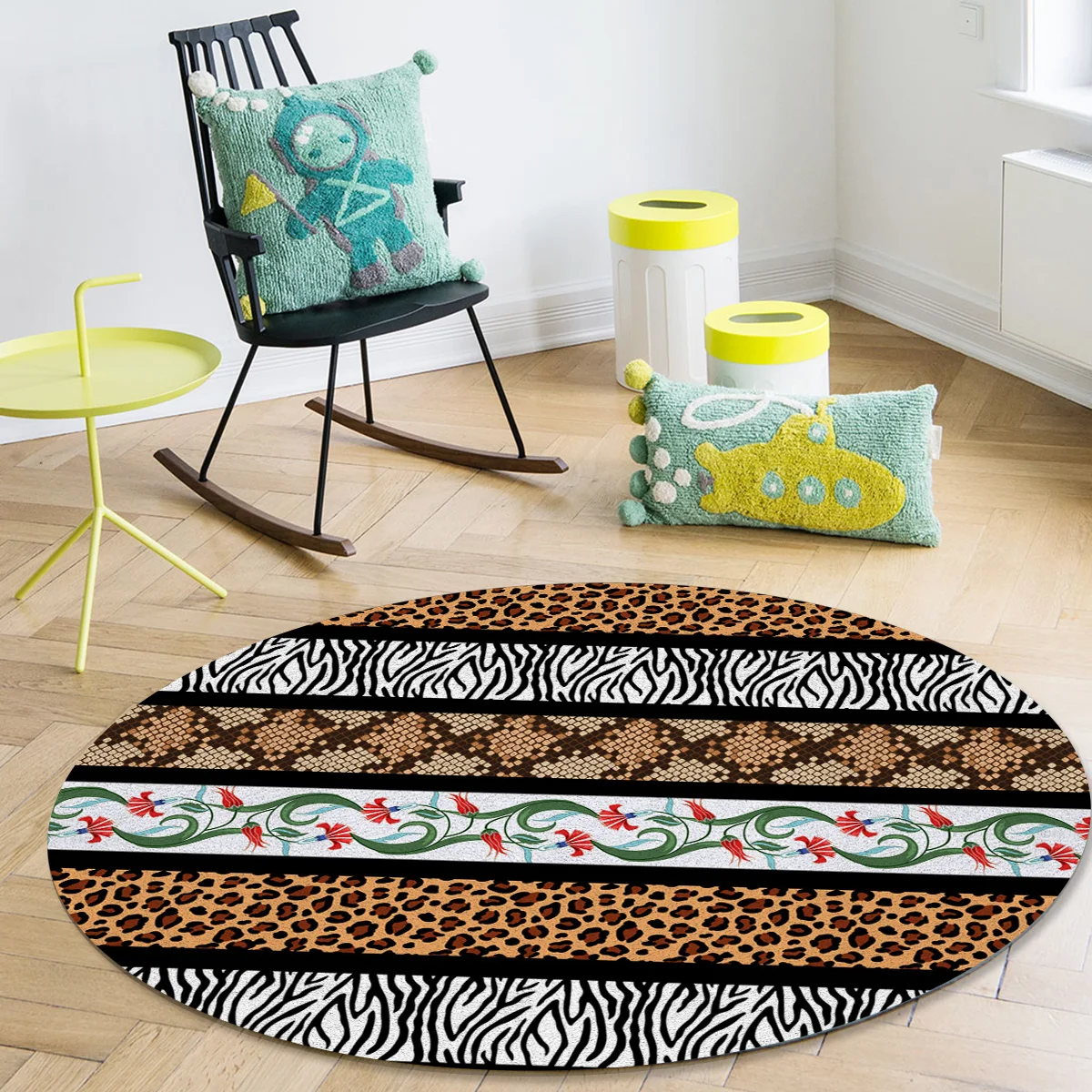 Leopard Zebra Pattern Flower Carpets for Living Room Bedroom Area Rugs Large Non-slip Entrance Door Mat Printed Carpet |