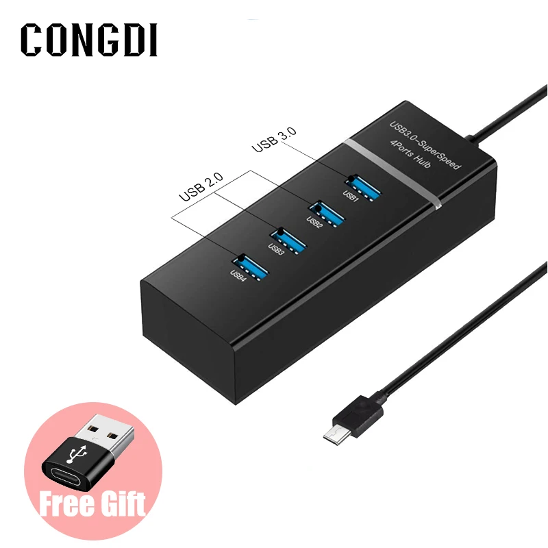 Концентратор USB 3 0 Тип C 4 порта 2 мульти-разветвитель расширитель для MacBook Air Lenovo