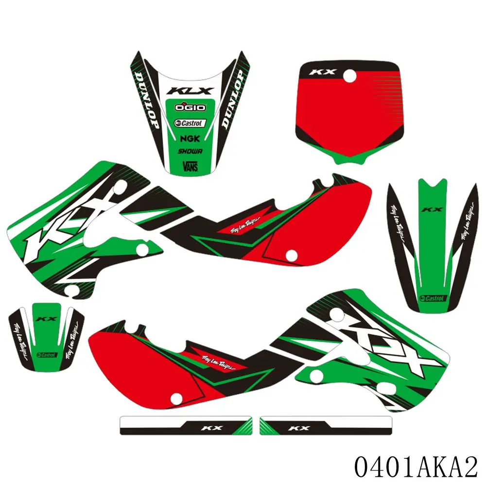 

For KAWASAKI KX65 KX 65 2000-2020 Full Graphics Decals Stickers Motorcycle Background Custom Number Name