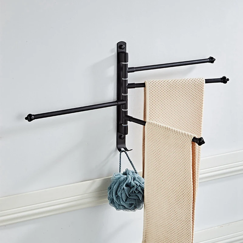 

Bathroom Towel Rack, Rotating Towel Rack, Wall-Mounted Towel Bar Suitable for Bathroom Organizer