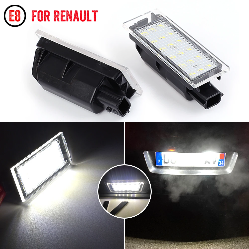 

2pcs Car LED License Plate Light For Renault Clio Laguna 2 Megane 3 Twingo Master Vel Satis Opel Movano Number Lamps