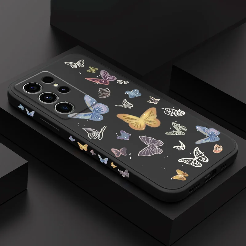 

Flying Butterfly Phone Case For Samsung Galaxy S23 S22 S21 S20 Ultra Plus FE S10 S9 S10E Note 20 ultra 10 9 Plus Cover