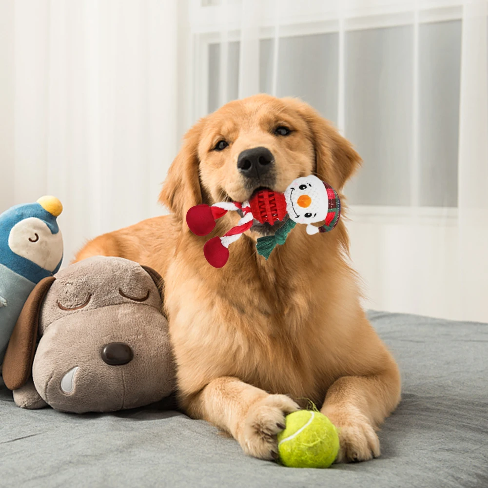 

Рождественская игрушка для чистки зубов собак, Встроенная воздушная подушка, игрушка для собак, безопасная, Нетоксичная, устойчивая к укуса...