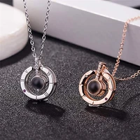 fashion popular projection slogan necklace creative couple jewelry pendant does not fade delicate necklace valentines day gift