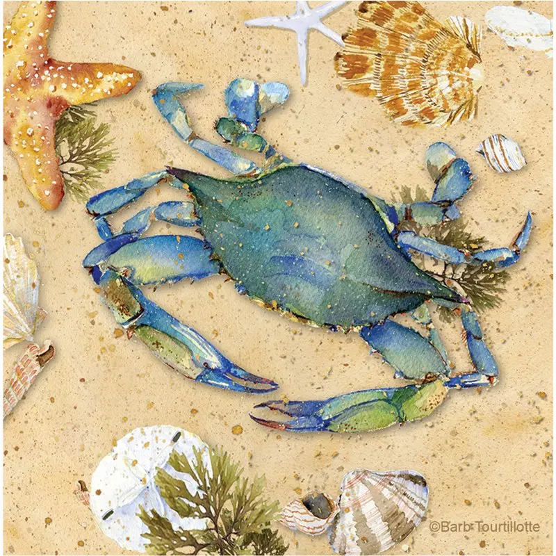 

Drink Coasters, Set, Blue Crab II
