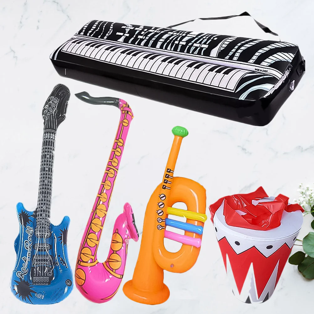 

Детский Надувной музыкальный инструмент, аксессуары для гитары, реквизит, украшения, Детский микрофон, пианино