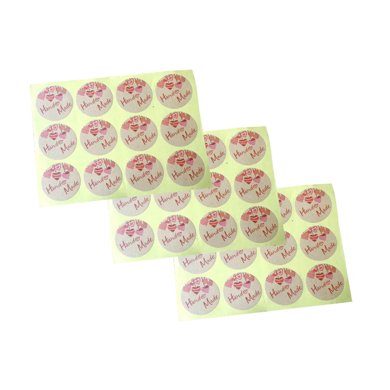 

120pcs/lot round love heart "Hand Made" series self-adhesive sealing stickers decorative package label for baking products