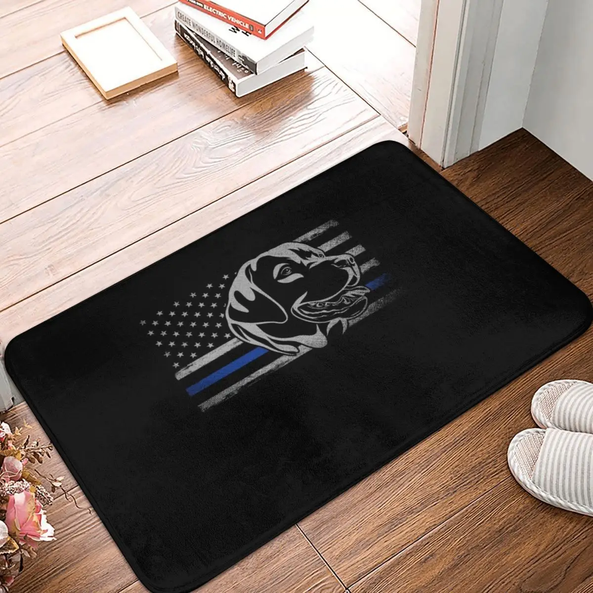 

Black Labrador Thin Blue Line Police Dog Bath Door Mat Rug Carpet Decor Entrance Living Room Home Kitchen Bathroom Dust Cocina