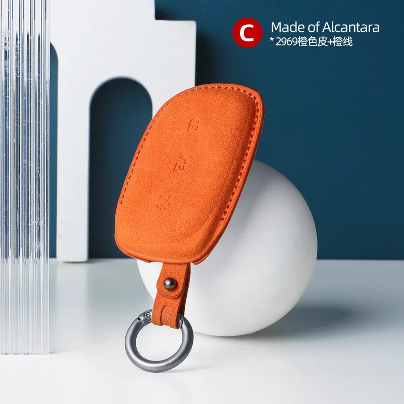 

Алькантара для LYNK и CO Z10, чехол для автомобильного ключа, замшевый кожаный брелок, автоаксессуары, умный защитный чехол для пульта дистанционного управления, Стайлинг