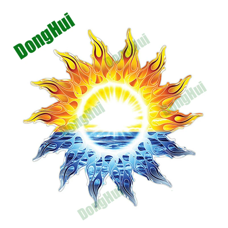 

Tribal Sun Ocean Sign Car Sticker Car Window Stickers Rear Windshield Helmet Tablet Camper Van Skateboard Decals PVC Waterproof