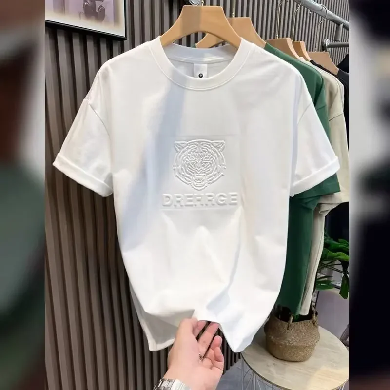 Футболка мужская с коротким рукавом модный простой топ в Корейском стиле