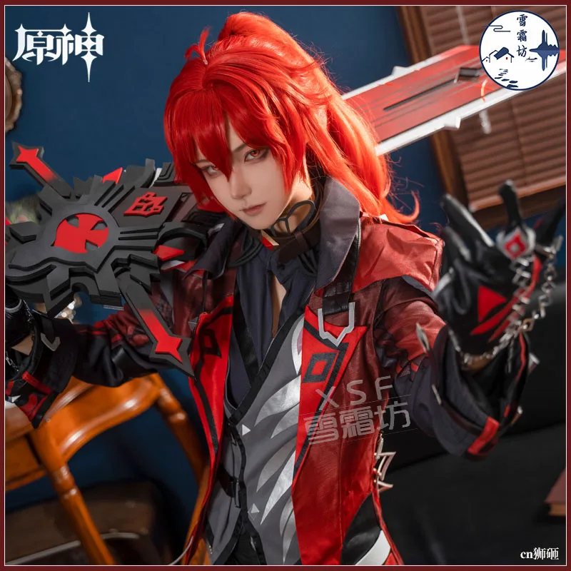 

Игра геншин ударно разбавленный Косплей красные мертвецы ночи новая кожа Хэллоуин искусственный парик обувь нейтральные топ брюки