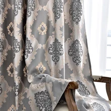 Rideau de fenêtre en Jacquard, de luxe, Simple et moderne, de grande renommée, décoration pour salon, salle à manger et chambre à coucher  (1)