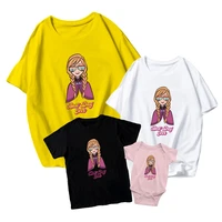 anna princess with sunglasses disney kids t shirt casual short sleeve baby romper creative family matching adult unisex clothing