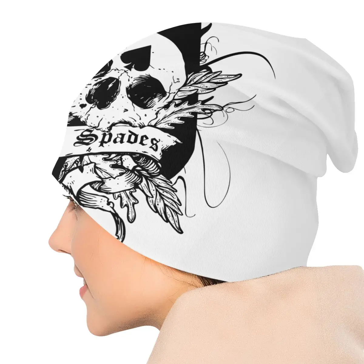 Шапка в стиле панк-рок с черепом вязаные шапки осенне-зимние уличном шапки-бини