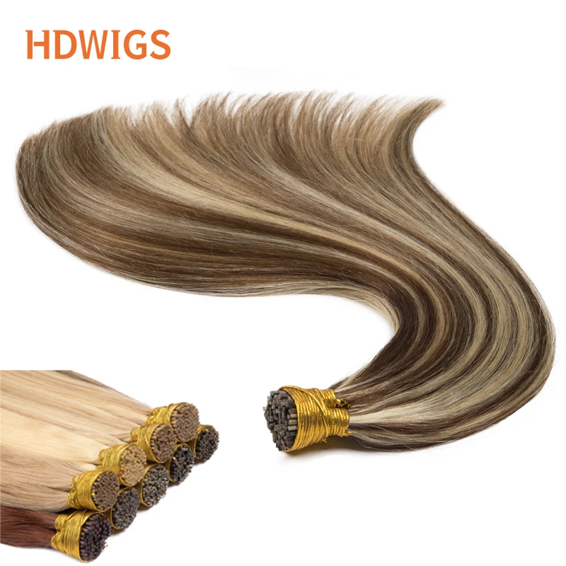 Straight Natural Hair Extensions ITIP Capsule Keratin Brazilian Human Hair 40g 50g Ombre Blonde Human Fusion Hair for Women 613#