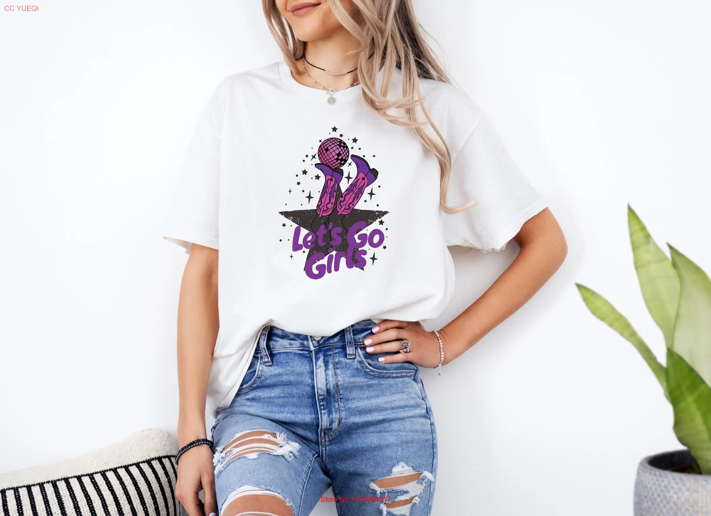 Футболка Let's Go Girls Rodeo Young Cowgirl Country Cowgirls Western Cowboys винтажный диско-шар с длинными