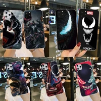 marvel venom phone case for iphone 13 12 11 pro max mini xs max 8 7 plus x se 2020 xr silicone soft cover