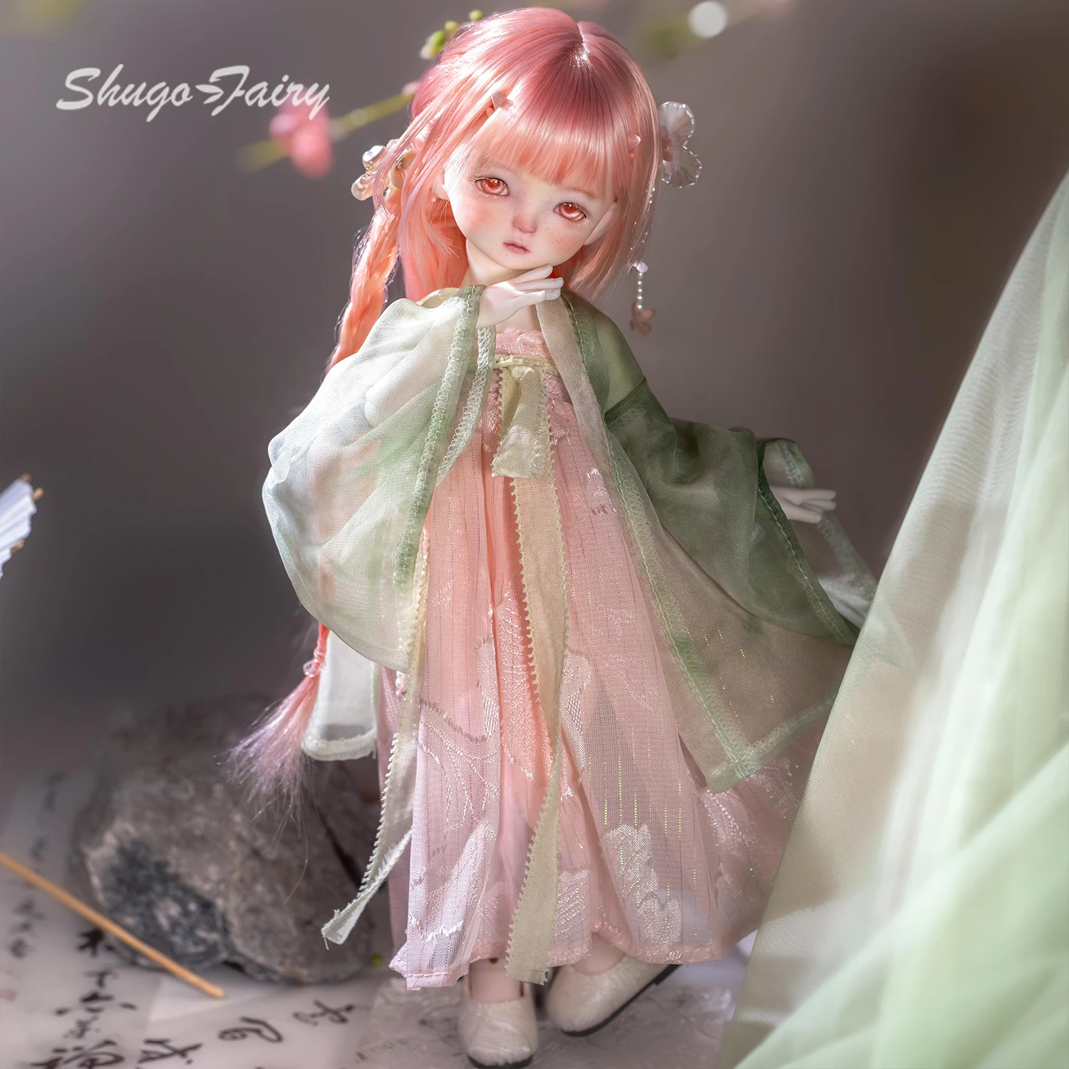 Фото Кукла BJD ShugaFairy Yuling A: Полный комплект, милый восточный молодой дракон с рогами, в китайском костюме Ханьфу, шарнирная кукла №5