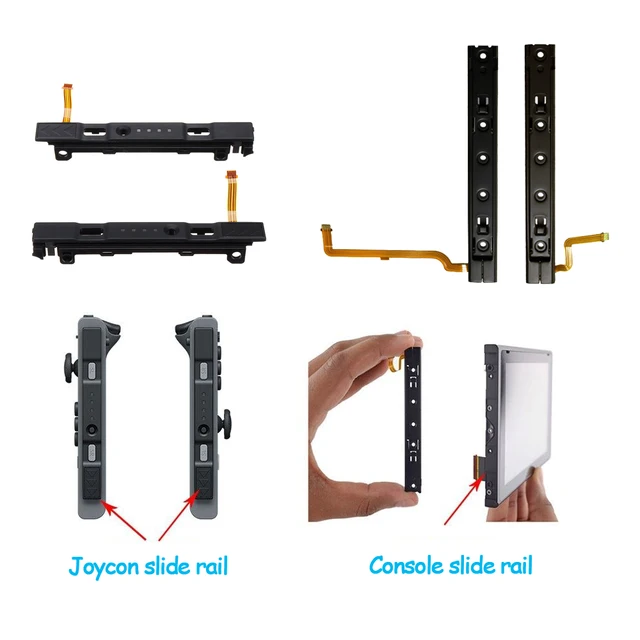 Original Repart Part Replacement Right and Left Slide Rail with Flex Cable for Nintendo Switch Console JoyCon NS Accessories 2