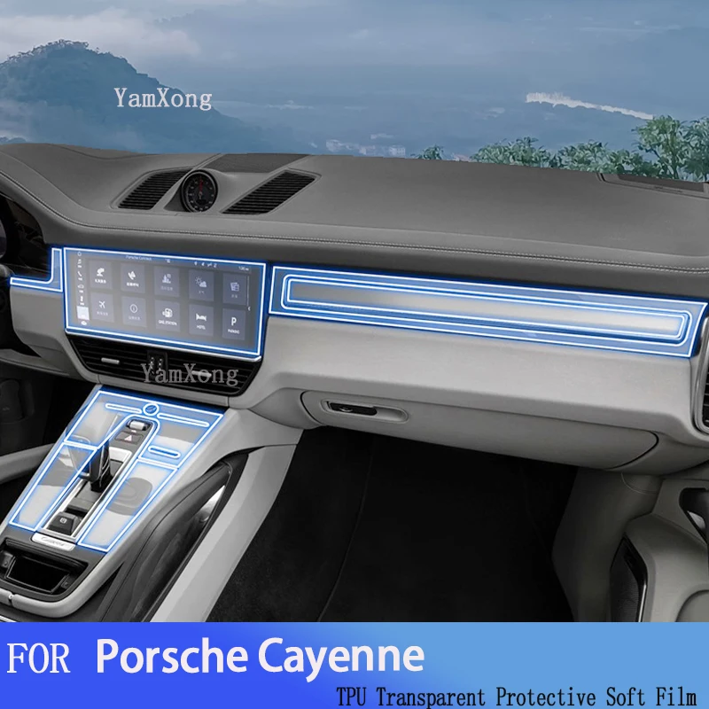 

For Porsche Cayenne 2015-2017 Car Interior TPU Protective Film Center Sonsole Navigation Instrucment Anti-Scratch Repair Sticker