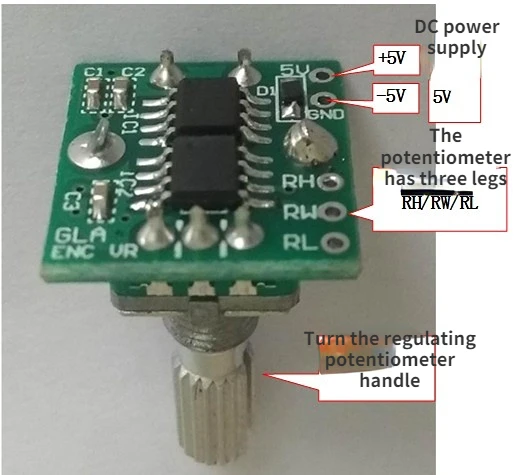 

Encoding switch control digital potentiometer 10K X9C103