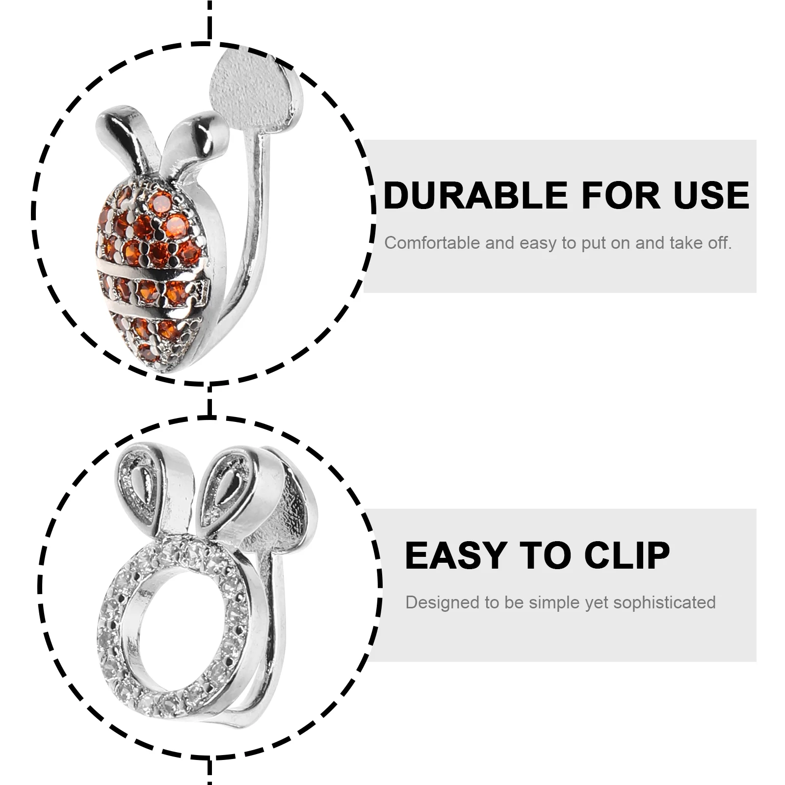 Серьги-гвоздики в виде кролика для девочек женские милые асимметричные стразы с